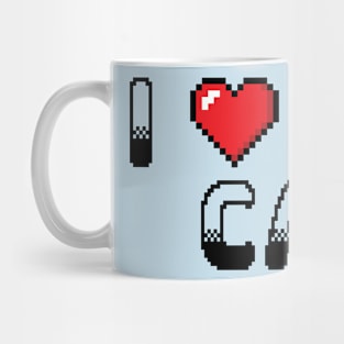 I Heart My Cat Classic Video Game Graphic Black Mug